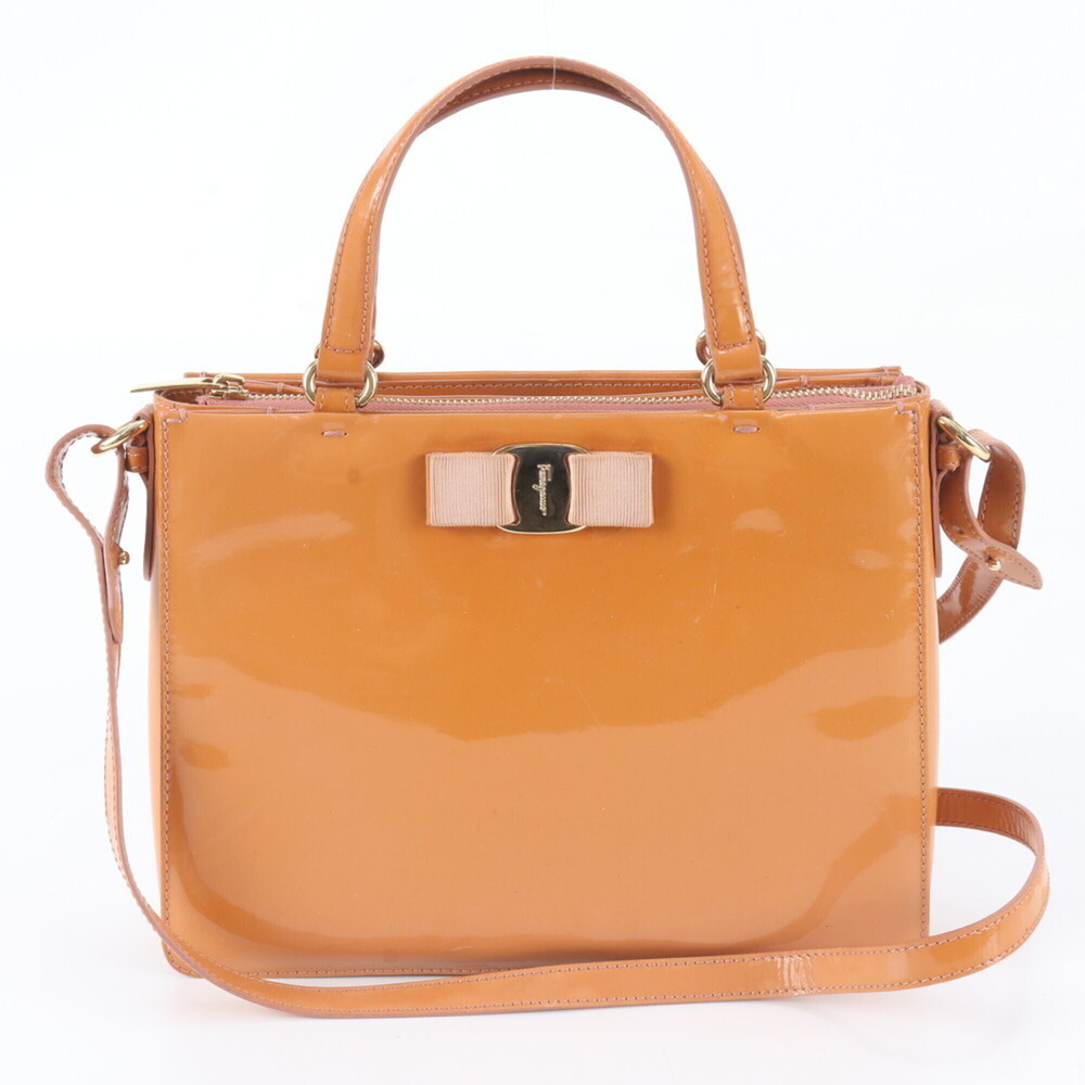 Salvatore Ferragamo Vara Ribbon E298 Leather 2-Way Shoulder Bag, Handbag, Tot...